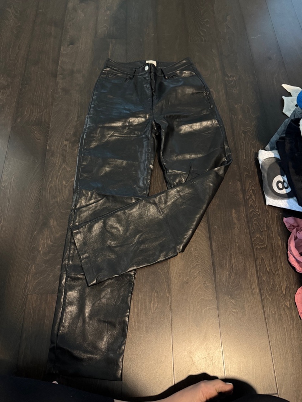 Wilfred Black Faux Leather Trousers
